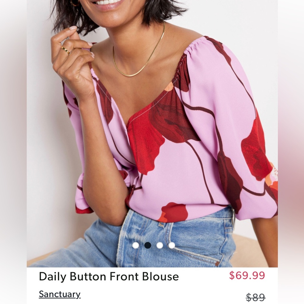 Sanctuary Daily Button Front Blouse
